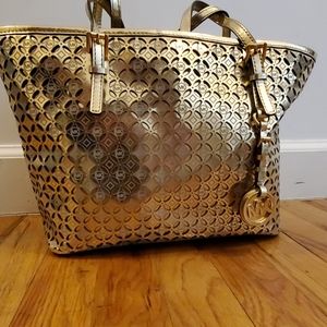 Michael Kors Gold Jetsetter Tote